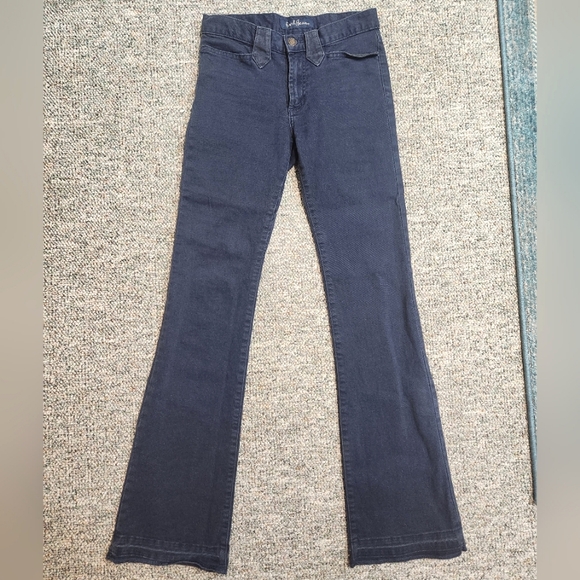 Vtg Earl Jeans Ink Blue Stretch Low-Rise Cotton Twill Bootcut Jeans 24 - Picture 2 of 8